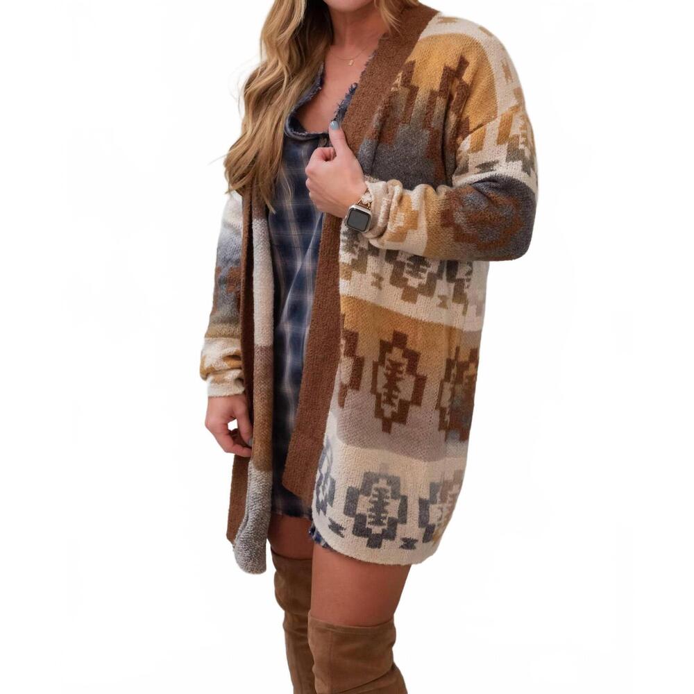 NEW VERY MODA lyric tribal cardigan in camel